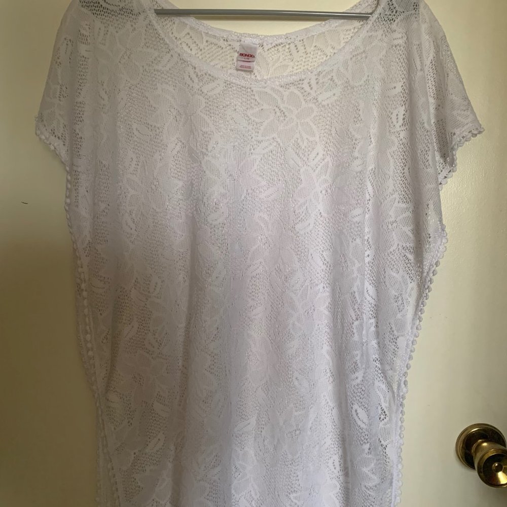 White Bongo Lace Beach Coverup